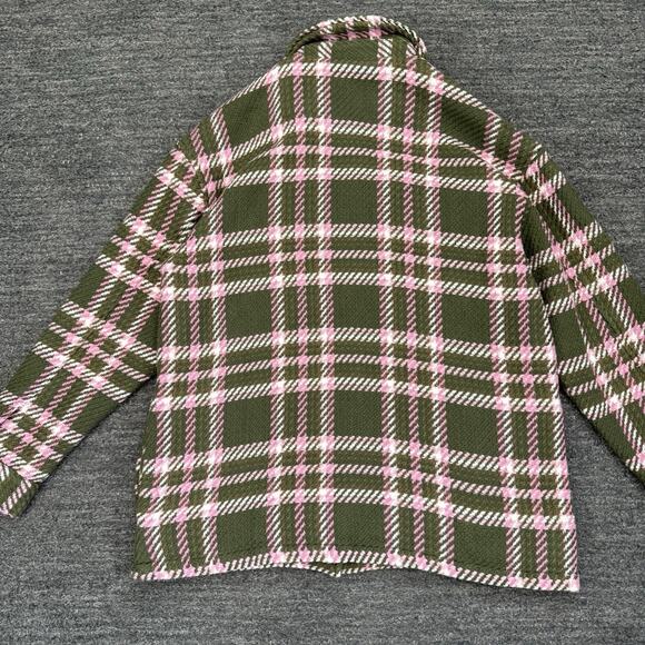 Outerknown Cloud Weave Shirt Jacket Women Medium Green Plaid Organic Lined Hike - Picture 9 of 10